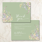 Sage Green Wildflower Baby shower Dank u kaart