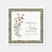 Sage Green Wildflower Baby shower Servet (Voorkant)