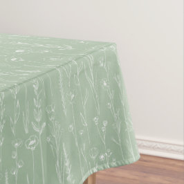 Sage Green Wildflower Baby Shower Tablecloth Tafelkleed