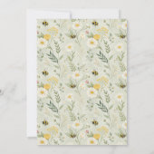 Sage Green Wildflower Bee Custom Oh Babee Shower Kaart (Achterkant)