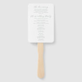 Sage Green Wildflower Bloemen Wedding Program Fan Handwaaier (Achterkant)