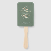 Sage Green Wildflower Bloemen Wedding Program Fan Handwaaier (Voorkant)