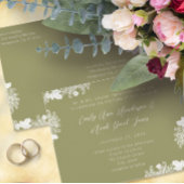 Sage Green Wildflower Bloom Goedkope Trouwen Uitnodiging Briefkaart