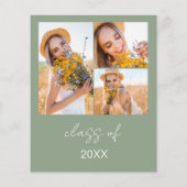 Sage Green Wildflower Bloom Graduation Party Foto (Achterkant)