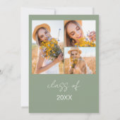 Sage Green Wildflower Bloom Graduation Party Foto Kaart (Achterkant)