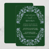 Sage Green Wildflower Bohemian Wedding Invitation Kaart (Voorkant / Achterkant)