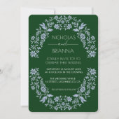Sage Green Wildflower Bohemian Wedding Invitation Kaart (Voorkant)