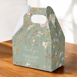 Sage Green Wildflower Boho Baby in Bloom Garden Bedankdoosjes