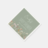 Sage Green Wildflower Boho Baby shower in Bloom Servet (Hoek)