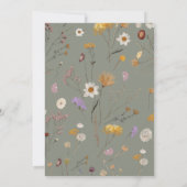 Sage Green Wildflower Boho bruiloft uitnodiging (Achterkant)