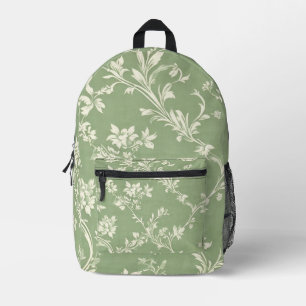 Sage Green Wildflower Boho Elegante Lente Bloemen Bedrukte Rugzak