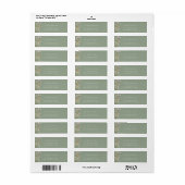 Sage Green Wildflower Boho Garden Retouradres Etiket (Full Sheet)