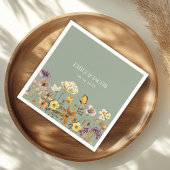 Sage Green Wildflower Boho Huwelijksservetten Servet