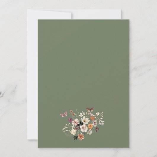 Sage Green Wildflower Boho Pastel Vrijgezellenfees Kaart (Achterkant)