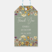Sage Green Wildflower Boho Wedding Cadeaulabel (Voorkant)