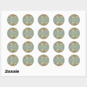 Sage Green Wildflower Boho Wedding Ronde Sticker (Vel)
