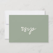 Sage Green Wildflower Boho Wedding RSVP Kaart (Achterkant)