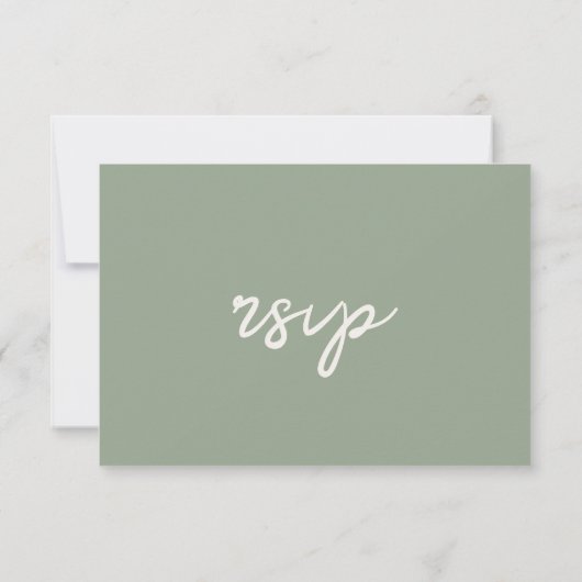 Sage Green Wildflower Boho Wedding RSVP Kaart (Achterkant)