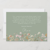 Sage Green Wildflower Bridal Shower Bedankkaart (Achterkant)