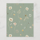 Sage Green Wildflower Bruidsdouche Uitnodiging Flyer (Achterkant)
