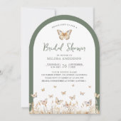 Sage Green Wildflower Butterfly Arch Vrijgezellenf Kaart (Voorkant)