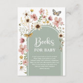 Sage Green Wildflower Butterfly Boeken voor Baby Informatiekaartje (Voorkant)