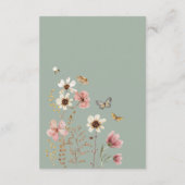 Sage Green Wildflower Butterfly Boeken voor Baby Informatiekaartje (Achterkant)