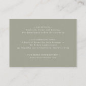 Sage Green Wildflower Details Card Wedding Insert Informatiekaartje (Achterkant)