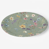 Sage Green Wildflower Elegant Vrijgezellenfeest Papieren Bordje (Gekanteld)