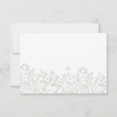 Sage Green Wildflower Elegante bruiloft RSVP-kaart RSVP Kaartje (Achterkant)