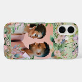 Sage Green Wildflower Elegantie Trouwfoto Case-Mate iPhone Case (Achterkant (horizontaal))