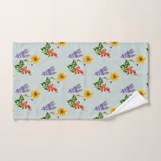 Sage Green Wildflower Floral Towel set Bad Handdoek (Handdoek)