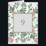 Sage Green Wildflower Folk Wedding<br><div class="desc">Elegant sage green wildflower wedding stationery inspired by Hungarian folk floral motifs. This botanical table number design is perfect for rustic garden weddings, countryside receptions and romantic outdoor celebrations. The soft sage green palette with delicate blush pink floral accents creates a refined and timeless wedding table setting that pairs beautifully...</div>