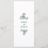 Sage Green Wildflower Folk Wedding Menu (Achterkant)