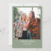 Sage Green Wildflower Garden Twin Afstuderen Kaart (Achterkant)