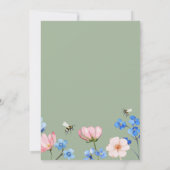 Sage Green Wildflower Gender Reveal Invitation Kaart (Achterkant)