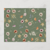 Sage Green Wildflower Huwelijksadvies Kaart (Achterkant)