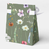 Sage Green Wildflower Meadow Bruiloft Dank u Bedankdoosjes (Achterkant)