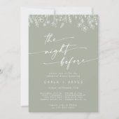 Sage Green Wildflower Rehearsal Dinner Invites Kaart (Voorkant)