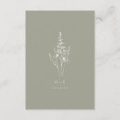 Sage Green Wildflower RSVP Card Wedding Insert Informatiekaartje (Achterkant)
