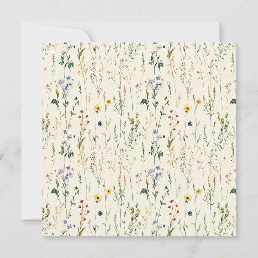 Sage Green Wildflower RSVP-kaart (Achterkant)
