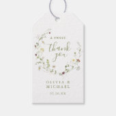 Sage Green Wildflower Rustic Boho dank je wel guns Cadeaulabel (Voorkant)