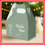Sage Green Wildflower Weddenschap Hartelijk dank Bedankdoosjes<br><div class="desc">Sage Green Wildflower Wedding Bedankt Favoriete Boxen | Rustieke Botanische Bloemen Traktdozen Stuur uw gasten naar huis met een zoete blijk van waardering verscholen in onze heerlijke Sage Green Wildflower Wedding Bedankt Favoriete Boxen! Deze charmante dozen zijn voorzien van delicate waterverf wilde bloemen en weelderige salie groen groen groen, het...</div>