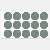 Sage Green Wildflower Weddenschap Hartelijk dank Labels (Vel)