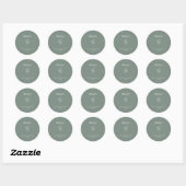Sage Green Wildflower Weddenschap Hartelijk dank Ronde Sticker (Vel)