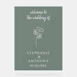 Sage Green Wildflower Wedding Acryl Bord<br><div class="desc">Verhoog uw evenementendecor met dit slanke Sage Green Wildflower Acryl Sign. Met een minimalistisch ontwerp van witte wilde bloemen op een zachte salie groene achtergrond, combineert dit aanpasbare acrylteken moderne elegantie met natuurlijke charme. Ideaal voor bruiloften, feesten of speciale gelegenheden, het maakt een prachtige en duurzame herinnering om namen, datums...</div>