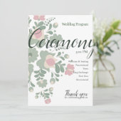 Sage Green Wildflower Wedding Design Flat Program Programmakaart (Staand voorkant)