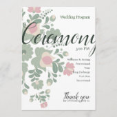 Sage Green Wildflower Wedding Design Flat Program Programmakaart (Voorkant)
