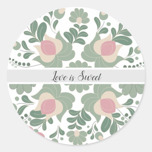 Sage Green Wildflower Wedding Favor Sticker (Voorkant)