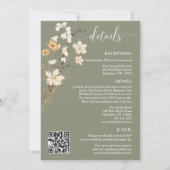 Sage Green Wildflower Wedding Invitation Kaart (Achterkant)